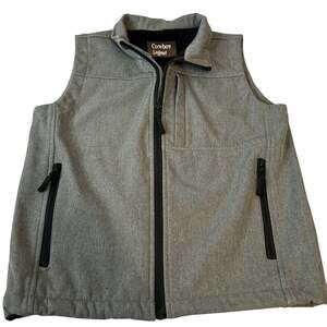 Cowboy Legend Gray & Black full zip outdoor utility softshell Vest boys sz M